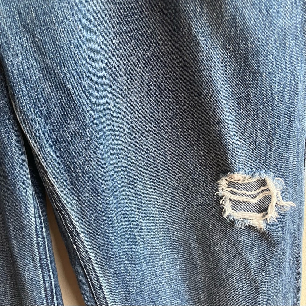 Hollister Low Rise Baggy Jeans Size 00 24 Distressed Wide Leg 100% Cotton Denim - Picture 7 of 14